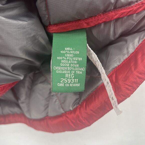 Women’s LL Bean Ultralight Goose Down Jacket 850 Puffer Red Size Small READ - Picture 4 of 7